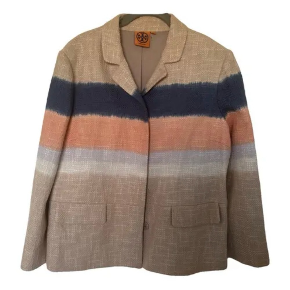 Tory Burch ombre, multicolor, cotton suit, jacket size 12